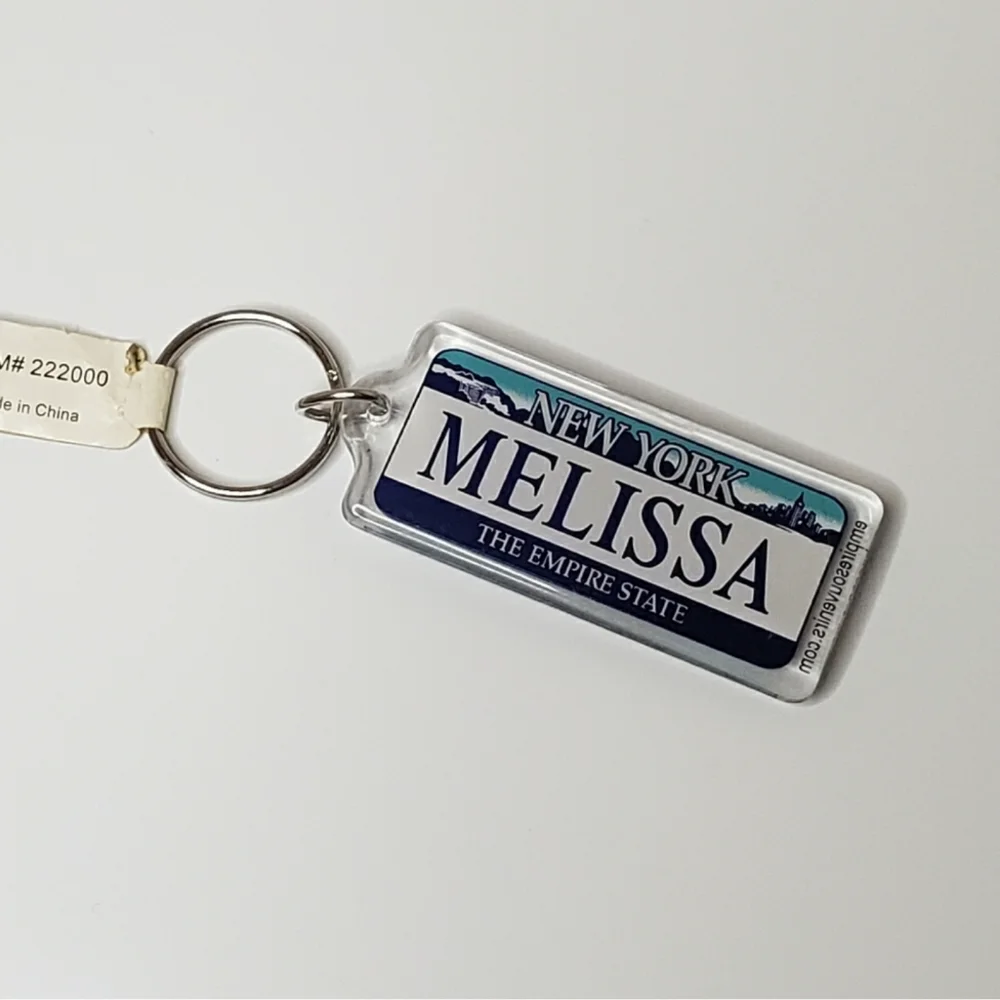 Melissa New York License Plate Keychain Personal Name Keychain
